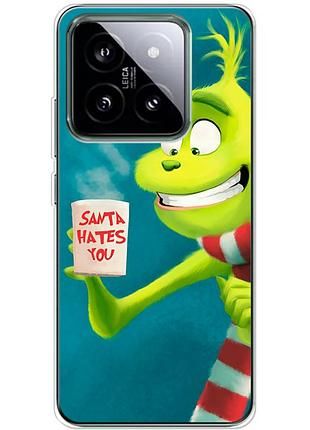 Чохол силіконовий з картинкою на xiaomi 14 pro (новорічний, грінч)