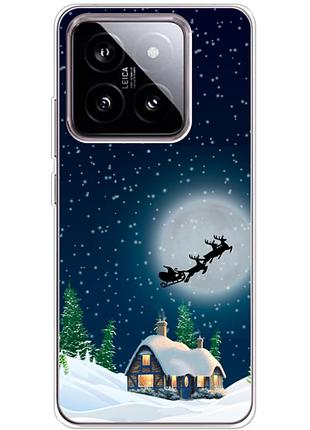 Чехол силиконовый с картинкой на xiaomi 14 (новогодний)