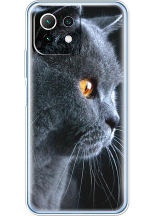 Чехол силиконовый с картинкой на xiaomi 11 lite 5g ne (британский кот)