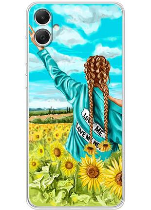 Чехол силиконовый с картинкой на samsung galaxy a05 (a055) (патриотический, девушка украинка)