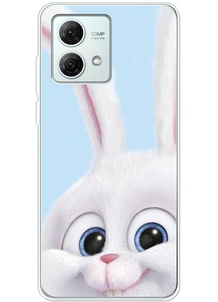 Чехол силиконовый с картинкой на motorola g84 (кролик снежок)
