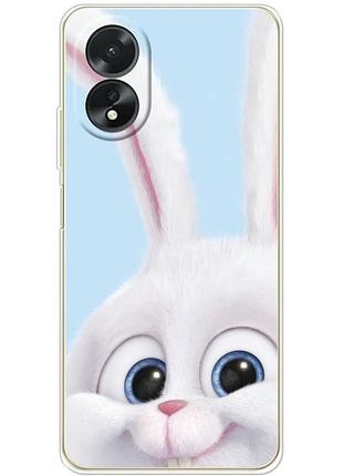 Чохол силіконовий з картинкою на oppo a18 4g (кролик сніжок)