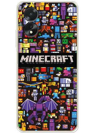 Чохол силіконовий з картинкою на oppo a38 4g (майнкрафт, minecraft)