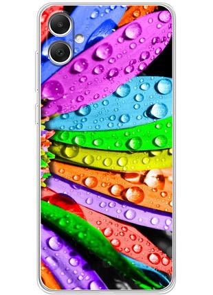 Чехол силиконовый с картинкой на samsung galaxy a05 (a055) (цветные листья)