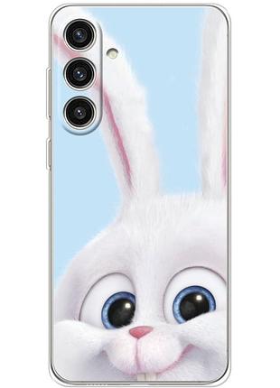 Чехол силиконовый с картинкой на samsung galaxy s24 plus (кролик снежок)
