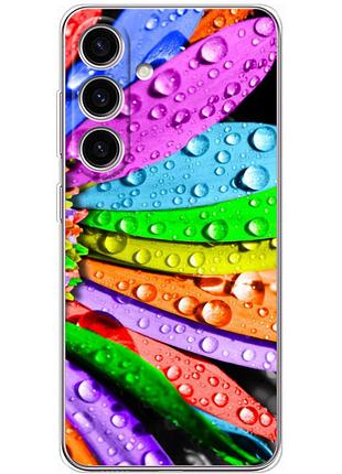 Чехол силиконовый с картинкой на samsung galaxy s24 (цветные листья)