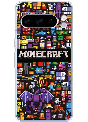 Чохол силіконовий з картинкою на google pixel 8 pro (майнкрафт, minecraft)