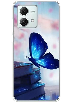 Чехол силиконовый с картинкой на motorola g84 (бабочка)