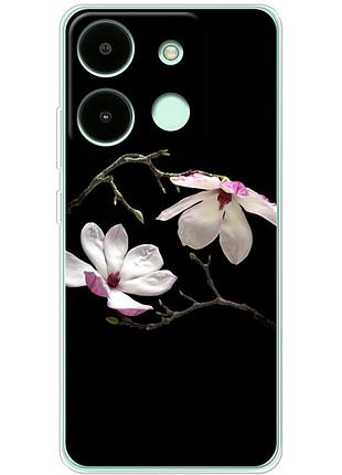 Чехол силиконовый с картинкой на infinix smart 7 hd (цветок, монголия)