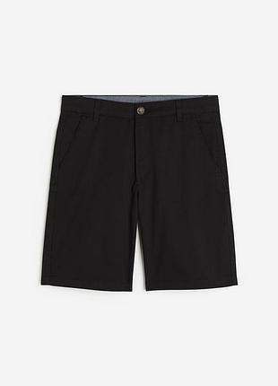 Черные шорты чиносы из хлопковой ткани h&m 14-15 лет