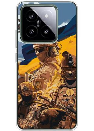 Чехол силиконовый с картинкой на xiaomi 14 pro (патриотический, воины всу)