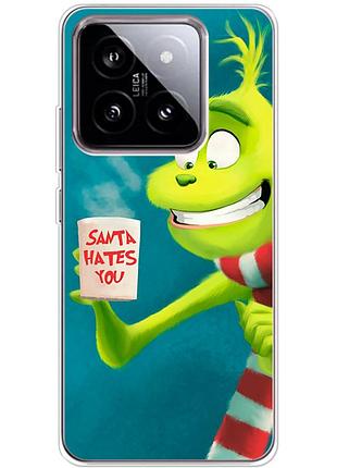 Чохол силіконовий з картинкою на xiaomi 14 (новорічний, грінч)