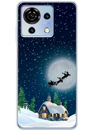 Чехол силиконовый с картинкой на zte blade v50 vita (новогодний)