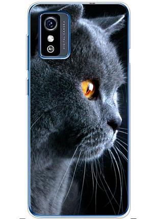 Чехол силиконовый с картинкой на zte l9 (британский кот)