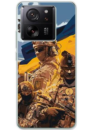 Чехол силиконовый с картинкой на xiaomi 13t pro (патриотический, воины всу)