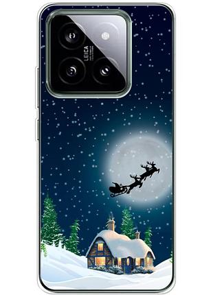 Чехол силиконовый с картинкой на xiaomi 14 pro (новогодний)