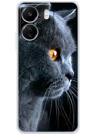 Чехол силиконовый с картинкой на xiaomi redmi 13c (британский кот)
