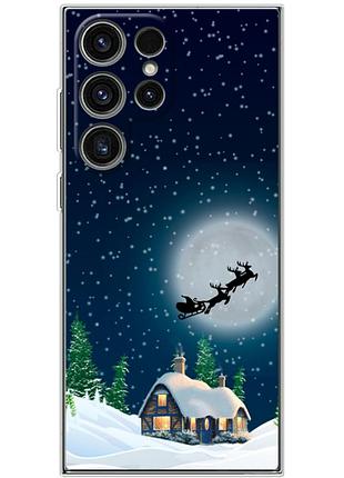 Чехол силиконовый с картинкой на samsung galaxy s24 ultra (новогодний)