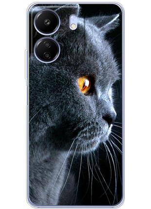 Чехол силиконовый с картинкой на xiaomi poco c65 (британский кот)