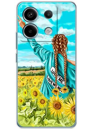 Чехол силиконовый с картинкой на xiaomi redmi note 13 pro 5g (патриотический, девушка украинка)