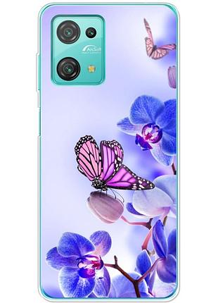 Чохол силіконовий з картинкою на blackview oscal c30 (квітка, метелик на орхідеї)