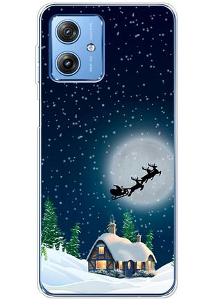 Чехол силиконовый с картинкой на motorola g54 power (новогодний)