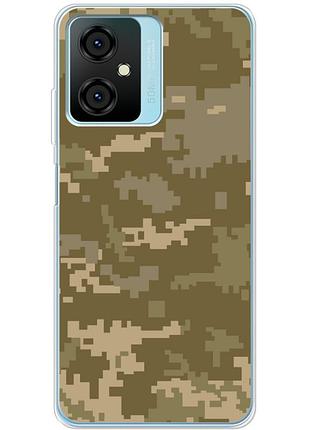 Чехол силиконовый с картинкой на blackview oscal c70 (патриотический, камуфляж пиксель)
