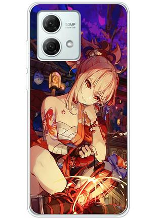 Чехол силиконовый с картинкой на motorola g84 (аниме, anime)