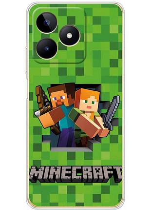 Чохол силіконовий з картинкою на realme c51 (майнкрафт, minecraft)