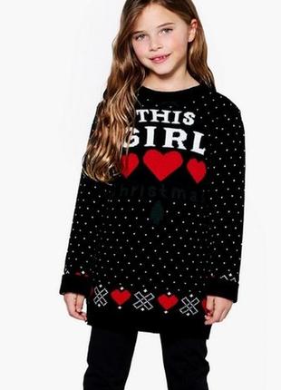 Новогоднее платье-свитер, р.7-8у,9-10у.