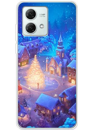 Чехол силиконовый с картинкой на motorola g84 (новогодний)