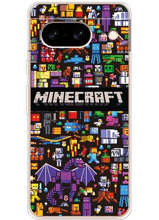 Чохол силіконовий з картинкою на google pixel 8 (майнкрафт, minecraft)