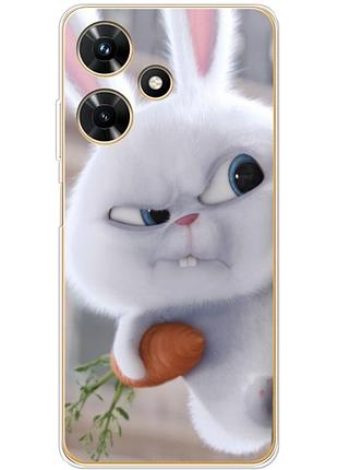 Чехол силиконовый с картинкой на infinix hot 30i (кролик снежок)