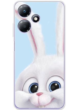 Чехол силиконовый с картинкой на infinix hot 30 (кролик снежок)