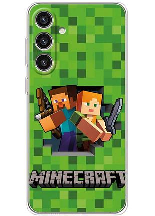 Чохол силіконовий з картинкою на samsung galaxy s24 plus (майнкрафт, minecraft)