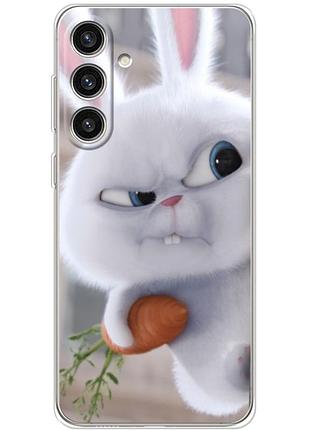 Чохол силіконовий з картинкою на samsung galaxy s24 plus (кролик сніжок)