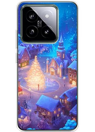 Чохол силіконовий з картинкою на xiaomi 14 pro (новорічний)