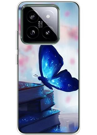 Чохол силіконовий з картинкою на xiaomi 14 pro (метелик)