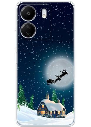 Чехол силиконовый с картинкой на xiaomi redmi 13c (новогодний)