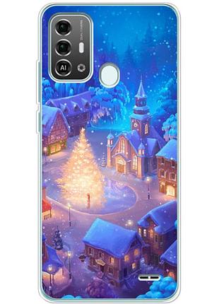 Чехол силиконовый с картинкой на zte blade a53 pro (новогодний)