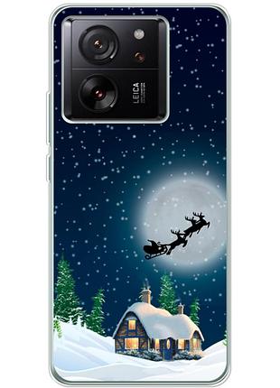 Чехол силиконовый с картинкой на xiaomi 13t pro (новогодний)