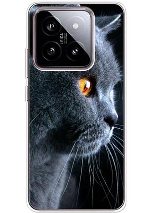 Чохол силіконовий з картинкою на xiaomi 14 (британський кіт)