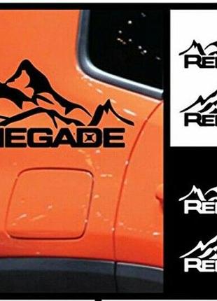 Виниловые наклейки на авто " jeep renegade " 16х40 см левая и правая фиолетовый