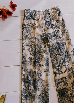 Редкие роскошные коллекционные брюки брюки женские christian dior chez moi toile de jouy (оригинал) 4