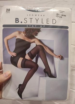 Панчохи b.styled 20 den з мереживною облямівкою на силіконовій основі. 3/4 розмір