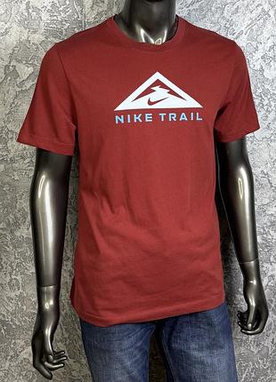 Nike tee trail dri-fit футболка м размер трекинговая с принтом 6