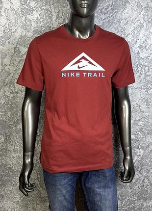 Nike tee trail dri-fit футболка м размер трекинговая с принтом 5