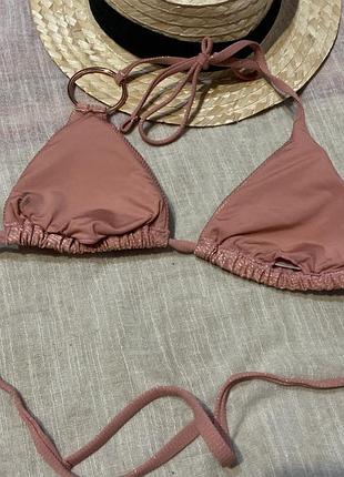 Calzedonia крутой коралловый блестящий верх от купальника на завязках качественного бренда 2