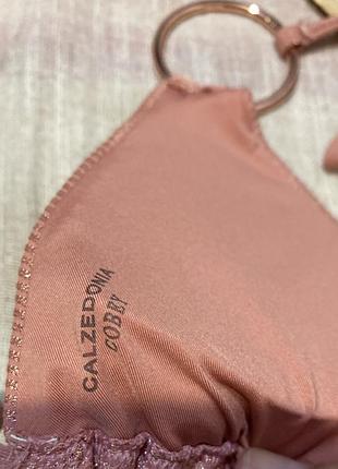Calzedonia крутой коралловый блестящий верх от купальника на завязках качественного бренда 3