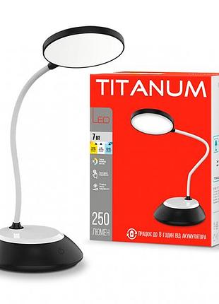 Светодиодная настольная лампа titanum tltf-022b 7w 3000-6500k usb черная